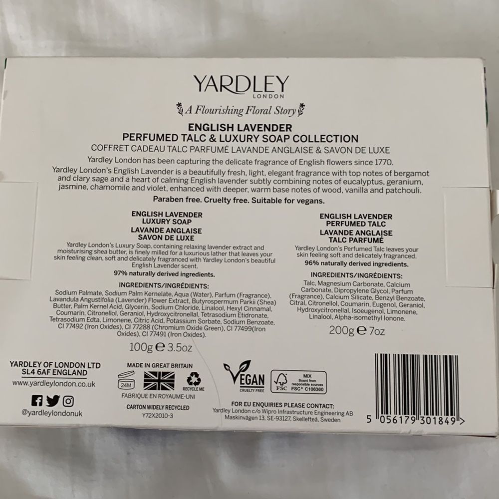 NIB, Yardley English Lavender Talc & Soap Set - Picture 2 of 7